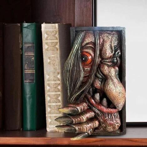 Serre-livres En Résine Avec Effrayant Et Inscription FUIENKO 5 Serre-livres En Résine Avec Effrayant Et Inscription FUIENKO – Image 3