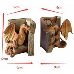 Serre-livres De Dragon De Combat,statues De Serre-livres Décorations En Résine,2pcs FUIENKO -Petit rangement Soldes Magasin 63951699 4