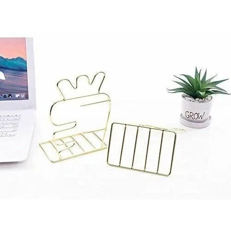 Lot De 2 Serrelivres En Métal Pour Livres Ou Magazines (or Rose)1Paire FUIENKO 5 Lot De 2 Serrelivres En Métal Pour Livres Ou Magazines (or Rose)1Paire FUIENKO – Image 3