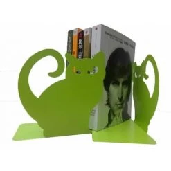 Serre-livres En Métal Motif Chat Green,2PCS FUIENKO
