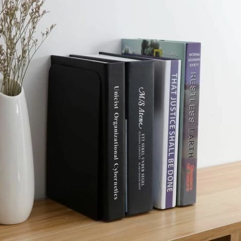 Serre-livre En Métal Robuste Et Décoratif Au Design Moderne Avec Base Antidérapante (noir) 1 Paire FUIENKO 6 Serre-livre En Métal Robuste Et Décoratif Au Design Moderne Avec Base Antidérapante (noir) 1 Paire FUIENKO – Image 4