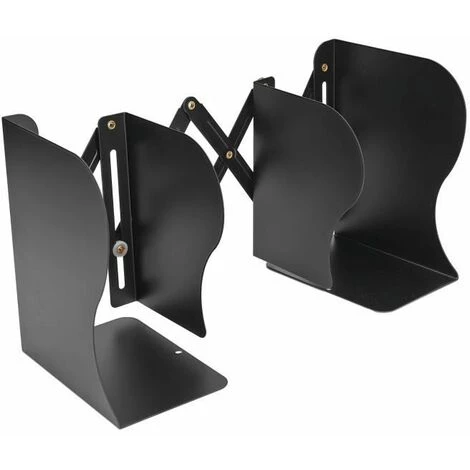 Serre-livres En Métal Rétractable Simple Noir Petits Bords Arrondis En Acier Inoxydable Conception Mince FUIENKO 3 Serre-livres En Métal Rétractable Simple Noir Petits Bords Arrondis En Acier Inoxydable Conception Mince FUIENKO