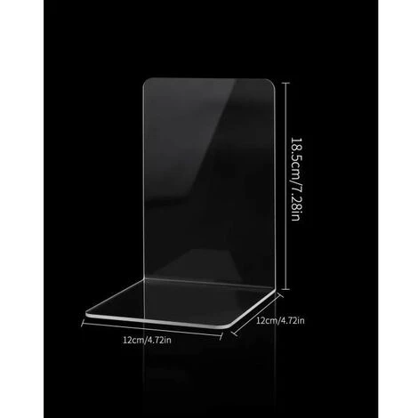 Serre-livres En Acrylique Transparent Antidérapant Pour étagères, Organiseur De Bureau Transparent 3 Paires FUIENKO 4 Serre-livres En Acrylique Transparent Antidérapant Pour étagères, Organiseur De Bureau Transparent 3 Paires FUIENKO – Image 2