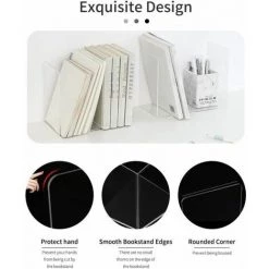 Serre-livres En Acrylique Transparent Antidérapant Pour étagères, Organiseur De Bureau Transparent 3 Paires FUIENKO 8 Serre-livres En Acrylique Transparent Antidérapant Pour étagères, Organiseur De Bureau Transparent 3 Paires FUIENKO -Petit rangement Soldes Magasin 63952019 3