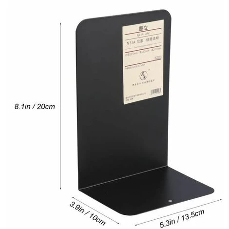 Serre-livres En Métal Avec Base Antidérapante (noir)2pcs FUIENKO 4 Serre-livres En Métal Avec Base Antidérapante (noir)2pcs FUIENKO – Image 2