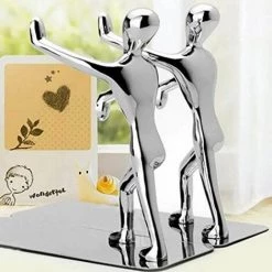 Serre-livres En Acier Inoxydable, Pour Supporter Des Livres Grands Et Lourds Argent FUIENKO -Petit rangement Soldes Magasin 63952051 4