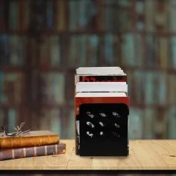 SerreLivres Papier Fichier Magazine Fin Supporte Bureau Bureau Livre Titulaire Antidérapant Livre Bouchon 2Pcs Noir FUIENKO -Petit rangement Soldes Magasin 63952054 2