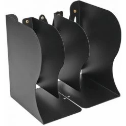 Support D'étagère De Livre Serre-livres Rétractable Simple Noir Petits Bords Arrondis En Acier Inoxydable Conception Mince FUIENKO