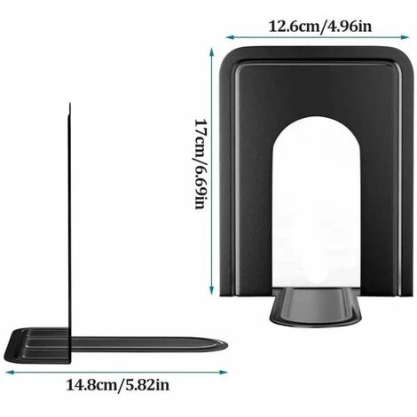 Serre-Livres Métal Noir, Stockage Serre-Livres Serre-Livres, Serre-Livres En Métal Noir FUIENKO 4 Serre-Livres Métal Noir, Stockage Serre-Livres Serre-Livres, Serre-Livres En Métal Noir FUIENKO – Image 2