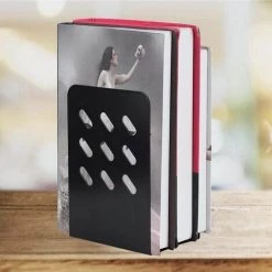 Serre-livres En Métal Noir De Style Simple, Structure En Métal Solide 1 Paire FUIENKO -Petit rangement Soldes Magasin 63952068 2