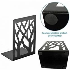 Serre-Livres En Acier Inoxydable, Presse-Livres De Couleur Noire, Pour Supporter Des Livres Grands 2PCS FUIENKO -Petit rangement Soldes Magasin 63952075 4