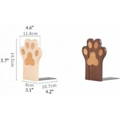 Serre Livre Pierre Serre-Livres En Bois Massif Patte De Chat Extrémités De Livre Art Créatif FUIENKO -Petit rangement Soldes Magasin 63952078 2