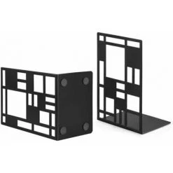 Serre Livre Metal, Serre Livre Noir, Serre Livres Design, Support De Livre à Base Antidérapante,2 Pièces FUIENKO -Petit rangement Soldes Magasin 63952090 2