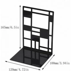 Serre Livre Metal, Serre Livre Noir, Serre Livres Design, Support De Livre à Base Antidérapante,2 Pièces FUIENKO -Petit rangement Soldes Magasin 63952090 3