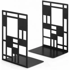 Serre Livre Metal, Serre Livre Noir, Serre Livres Design, Support De Livre à Base Antidérapante,2 Pièces FUIENKO -Petit rangement Soldes Magasin 63952090 4