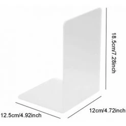 Serrelivres En Plastique Acrylique Transparent Pour Chambre à Coucherbibliothèquebureaufournitures Scolairescadeau 2PCS FUIENKO -Petit rangement Soldes Magasin 63952096 2