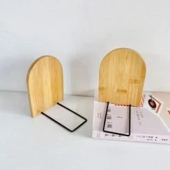 Serre-livres Support De Livre En Bambou étagère De Rangement De Bureau Créative FUIENKO -Petit rangement Soldes Magasin 63952097 4