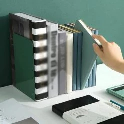 Serre-Livres Pour étagères Support De Livre De Bureau De Serre-Livres De Bureau En Métal 1 Paire FUIENKO -Petit rangement Soldes Magasin 63952109 2