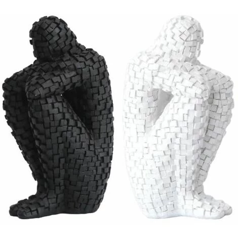 Figurine En Résine Serre-livres étagère Bureau à Domicile Décor Moderne Noir Blanc 2 Pièces FUIENKO 3 Figurine En Résine Serre-livres étagère Bureau à Domicile Décor Moderne Noir Blanc 2 Pièces FUIENKO