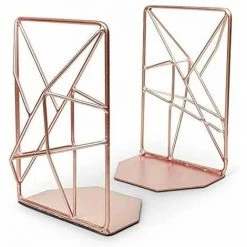 Serrelivres Géométrique En Fer Givré Pour Décoration De Bureaulivresétagèresdécorations Rustiques,golden 2PCS FUIENKO -Petit rangement Soldes Magasin 63952118 2