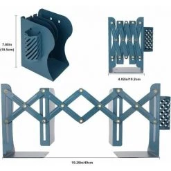 Serre-Livres En Métal Réglable En Fer, Serre-Livres Avec Porte-Stylo Pour La Maison, Le Bureau, L'école, La Bibliothèque FUIENKO -Petit rangement Soldes Magasin 63952123 3