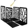 CHANCEY Serre Livres En Métal Presse Cale Bloque Livre Design, Signet Inclus, Bookends Robustes Pour étagère, Bibliothèque, Bureau, Écoles, Librairie, Lot De 4 Noir,SEMAket -Petit rangement Soldes Magasin 64014524 1