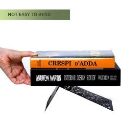 CHANCEY Serre Livres En Métal Presse Cale Bloque Livre Design, Signet Inclus, Bookends Robustes Pour étagère, Bibliothèque, Bureau, Écoles, Librairie, Lot De 4 Noir,SEMAket -Petit rangement Soldes Magasin 64014524 3