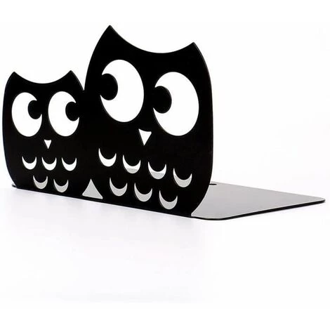 Lot De Serre-livres Antidérapants En Métal Motif Chouette Noir FUIENKO 4 Lot De Serre-livres Antidérapants En Métal Motif Chouette Noir FUIENKO – Image 2