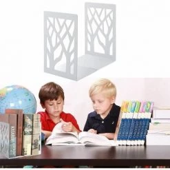 Serre-Livre En Métal Pour Livres,Anti-Rayures Porte-Livres,3Paires FUIENKO -Petit rangement Soldes Magasin 64032622 3