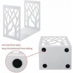 Serre-Livre En Métal Pour Livres,Anti-Rayures Porte-Livres,3Paires FUIENKO -Petit rangement Soldes Magasin 64032622 4