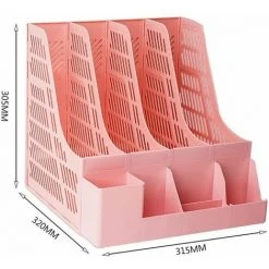 Porte Revue Bureau,Range Revue,classement à 4 Colonnes,Robuste Et Durable FUIENKO -Petit rangement Soldes Magasin 64032628 3