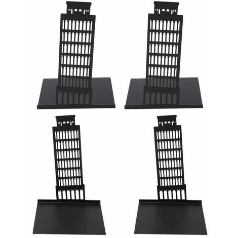 Serre-livres En Métal Style Architectural Décoratif Antidérapant,Noir,4pcs FUIENKO 4 Serre-livres En Métal Style Architectural Décoratif Antidérapant,Noir,4pcs FUIENKO – Image 2