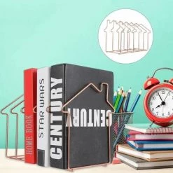 Porte-Revues Classeur De Fichiers 5 Maison Forme Métal Fil De Stockage De Fichiers FUIENKO -Petit rangement Soldes Magasin 64032649 2