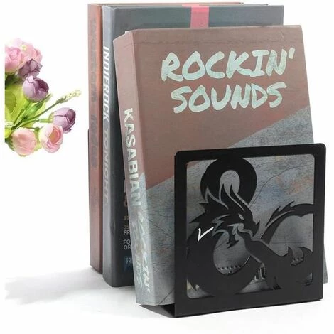 Porte-Livres En Métal Antidérapant,Serre-Livres Décoratifs En Métal Avec Motif De Dragon Creux FUIENKO 3 Porte-Livres En Métal Antidérapant,Serre-Livres Décoratifs En Métal Avec Motif De Dragon Creux FUIENKO