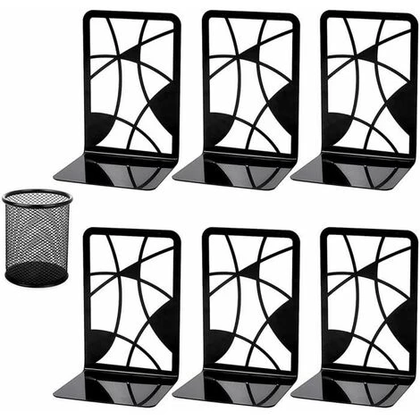 Serre-livres En Métal Pour étagères, Décoration ,noirs,6PCS FUIENKO 3 Serre-livres En Métal Pour étagères, Décoration ,noirs,6PCS FUIENKO