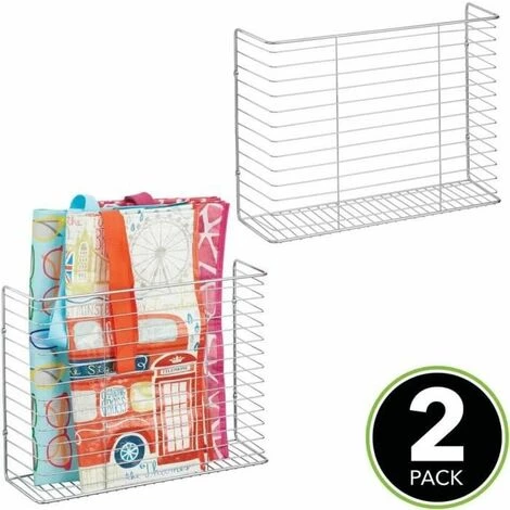 Porte Journaux Pour Salle De Bain, Salon, Bureau – Range Magazine Mural En Métal,blanc FUIENKO 4 Porte Journaux Pour Salle De Bain, Salon, Bureau – Range Magazine Mural En Métal,blanc FUIENKO – Image 2