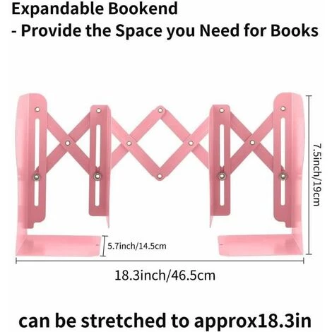 Serre-livres Réglable Extensible En Métal Pour Enfants Antidérapant Pliable,ROSE FUIENKO 4 Serre-livres Réglable Extensible En Métal Pour Enfants Antidérapant Pliable,ROSE FUIENKO – Image 2