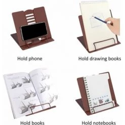 Support De LivreSupport De Papier De Taille Portable à Angle Réglable Pour La Maison Pour L'école Pour Le Bureau(Brun) FUIENKO -Petit rangement Soldes Magasin 64032767 2