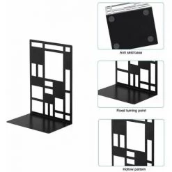 Serre Livre,Cale Livre En Métal, Butées De Livre Détagère, De Serre-Livres En Métal Antidérapant Porte-Livre Design 2 Paire FUIENKO 8 Serre Livre,Cale Livre En Métal, Butées De Livre Détagère, De Serre-Livres En Métal Antidérapant Porte-Livre Design 2 Paire FUIENKO -Petit rangement Soldes Magasin 64032784 3