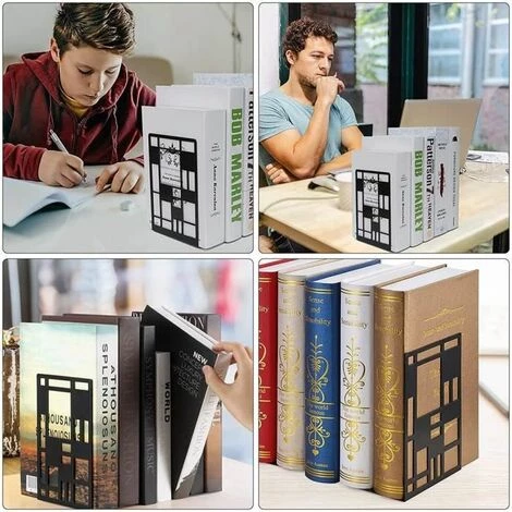Serre Livre,Cale Livre En Métal, Butées De Livre Détagère, De Serre-Livres En Métal Antidérapant Porte-Livre Design 2 Paire FUIENKO 6 Serre Livre,Cale Livre En Métal, Butées De Livre Détagère, De Serre-Livres En Métal Antidérapant Porte-Livre Design 2 Paire FUIENKO – Image 4