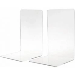 Serre-Livres Transparent En Acryliques,Support De Stockage De Bureau Livres, Fournitures De Bureau à Domicile 2pcs FUIENKO