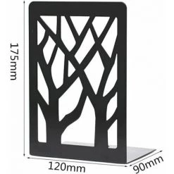 Serre Livre, étagère à Livre En Métal Antidérapante, Presse-Livre Robuste, Cale Livre En Métal, 1 Paire FUIENKO -Petit rangement Soldes Magasin 64032881 2