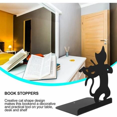 Serre-livres Décoratifs En Fer - Antidérapants - Pour DVD, Magazines, Maison, Bureau - 1 Paire FUIENKO 4 Serre-livres Décoratifs En Fer - Antidérapants - Pour DVD, Magazines, Maison, Bureau - 1 Paire FUIENKO – Image 2