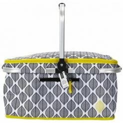 Paris Prix - Panier Pique-nique "zeste" 25l Gris & Jaune -Petit rangement Soldes Magasin 64042404 5