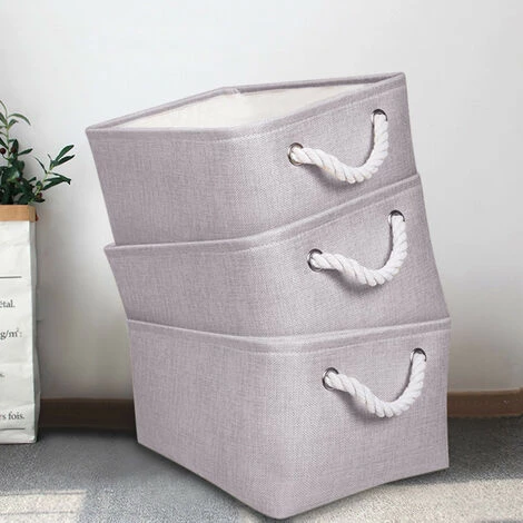 MALLOMNE 1 PC Toile Tissu Pliable Panier Blanchisserie Paniers De Rangement Avec Poign��es Pour Jouets 3 MALLOMNE 1 PC Toile Tissu Pliable Panier Blanchisserie Paniers De Rangement Avec Poign��es Pour Jouets