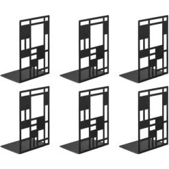 3 Paires Serre-Livres Pour Étagères, Serre-Livres Pour Livres Lourds, Serre-Livres En Métalnoir Gdrhvfd