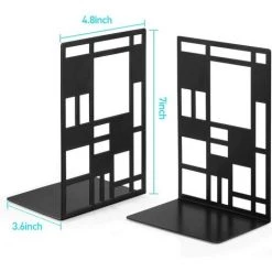 3 Paires Serre-Livres Pour Étagères, Serre-Livres Pour Livres Lourds, Serre-Livres En Métalnoir Gdrhvfd -Petit rangement Soldes Magasin 64072908 4