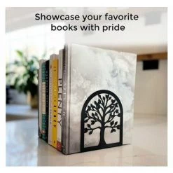 DECKON Serre-livres Décoratifs, Serre-livres Arbre De Vie, Serre-livres En Métal, Serre-livres Noirs, Serre-livres Pour étagères, Serre-livres Pour Livres Lourds, Porte-livres Pour Bureau à Domicile, Serre-livres Robustes -Petit rangement Soldes Magasin 64077934 5