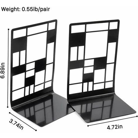 DECKON Extrémités De Livre, Serre-livres, Bouts De Livre Pour étagères, Serre-livres Robuste En Métal Antidérapant 3 Paires Pour Livres Lourds, Support Décoratif De Séparateur De Livre, Supports De Butoir De Livre De Conception D'art Abstrait Pour Le Bureau, La 4 DECKON Extrémités De Livre, Serre-livres, Bouts De Livre Pour étagères, Serre-livres Robuste En Métal Antidérapant 3 Paires Pour Livres Lourds, Support Décoratif De Séparateur De Livre, Supports De Butoir De Livre De Conception D'art Abstrait Pour Le Bureau, La – Image 2