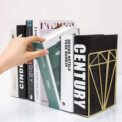 Extrémités De Livres, En Métal, Support Pour étagères, Design Artistique Géométrique FUIENKO 5 Extrémités De Livres, En Métal, Support Pour étagères, Design Artistique Géométrique FUIENKO – Image 3